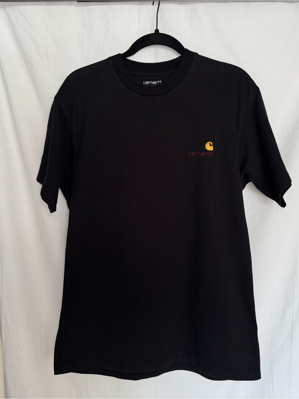 Carhartt WIP American Script Short Sleeve T-Shirt Black Men's Size Medium